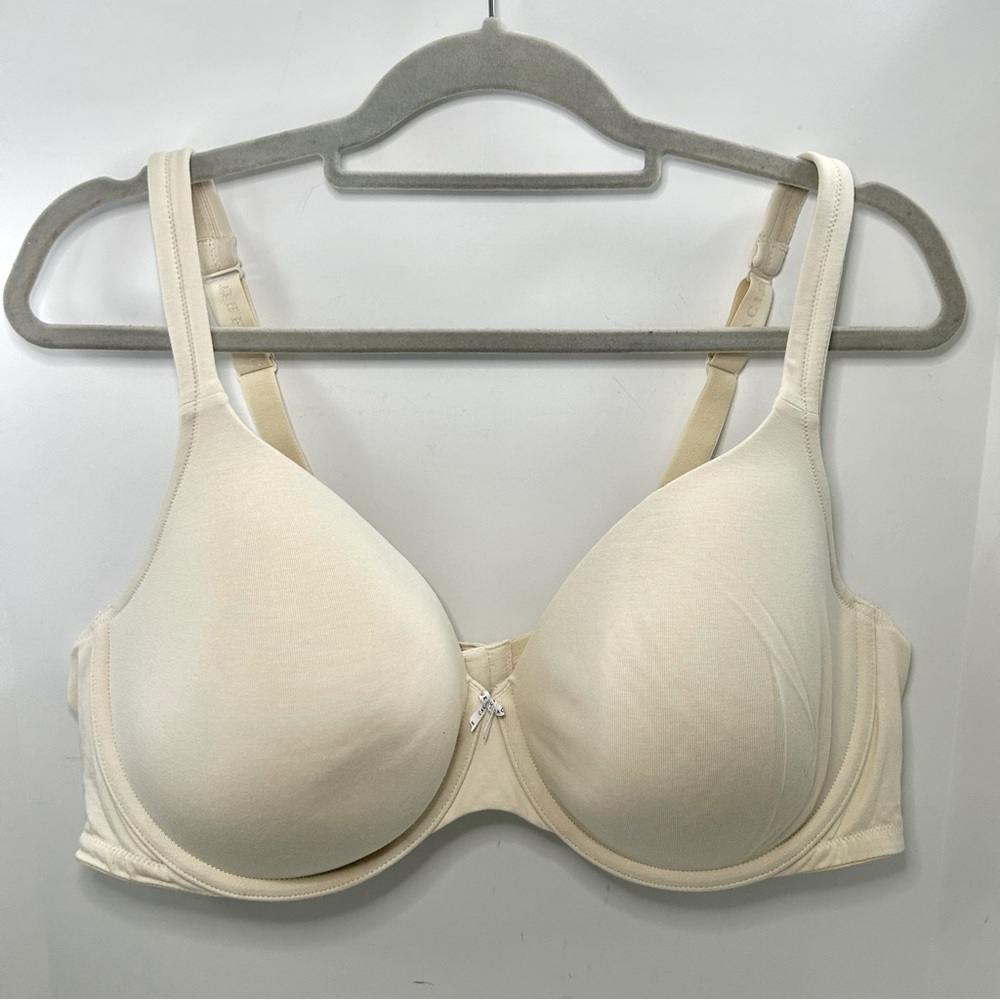 Cacique Lane Bryant Lightly Lined T-Shirt Neutral Cream Adjustable Strap Bra 46D